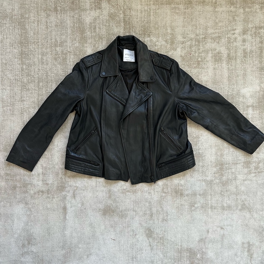 100% Leather black jacket